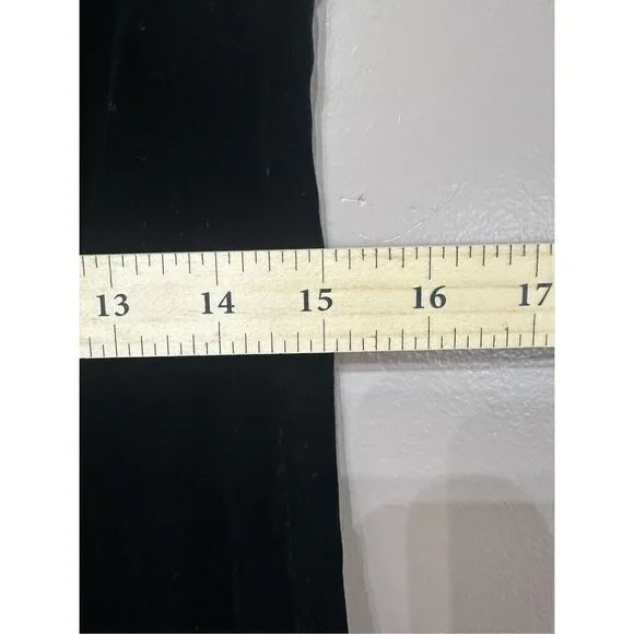 NWT MASSIMO DUTTI Short Velvet Asymmetric Sleeves Black Dress Women's Medium - Picture 10 of 12